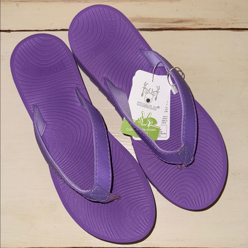 Kuailu Yoga Mat Women's Purple Flip Flops